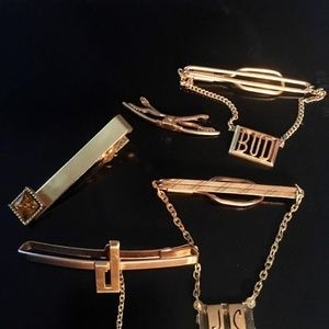 Lot of a Swank mens tie clasps custom JC tie clasp